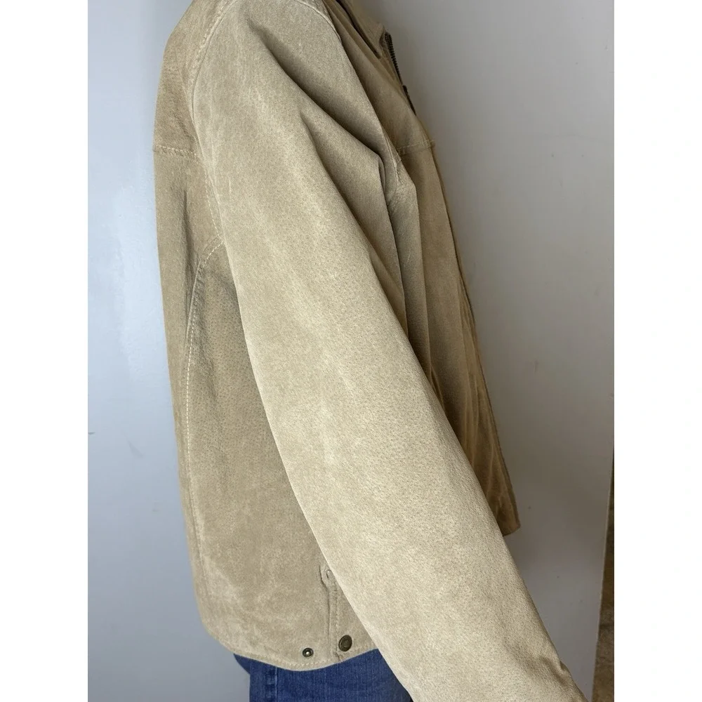 Wilsons Vintage Leather M. Julian Men's XXL Tan Suede Full Zip Jacket 2XL